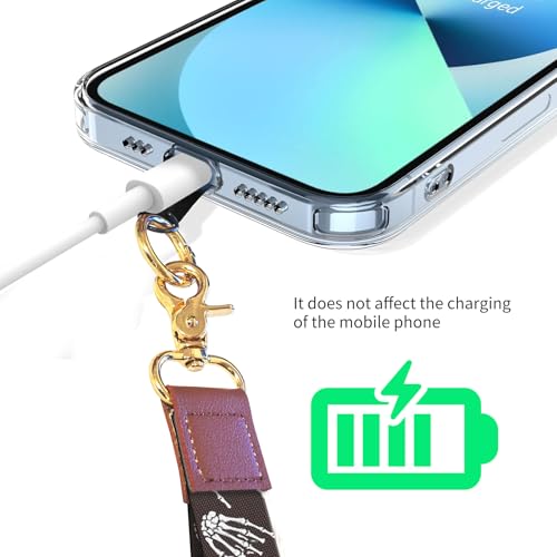 Cell Phone Lanyard Adjustable Crossbody Strap, Cute Phone Neck Wristlet Wrist Strap Patch for Keys Case Accessories - color: Black Rock Skull Hands