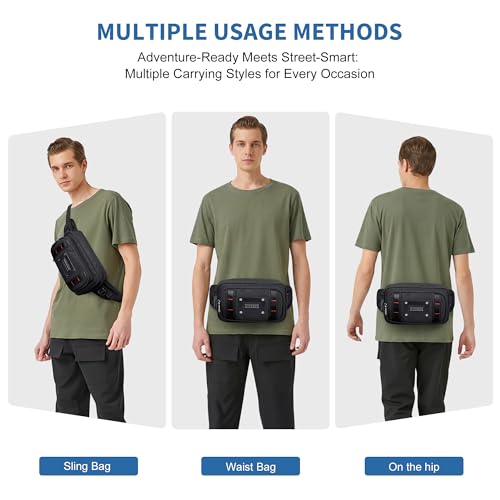 WITZMAN Fanny Pack for Men Waist Bag Casual Belt Bag