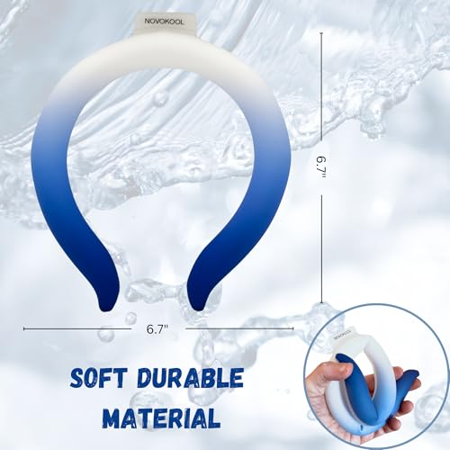 Neck Cooling Tube with Insulated Bag - Reusable Ice Ring Neck Cooler Wrap Indoor Outdoor - Wearable Cooling Ring - Relief for Summer and Hot Flashes - Freezes Under 64℉ (Blue and White) - color: 1 Pack Blue and White