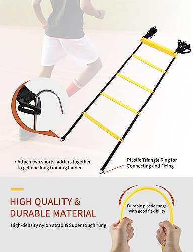 GHB Agility Ladder,Football Training Equipment Set - color: Yellow