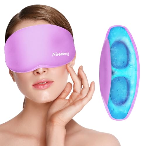 Cooling Eye Mask for Puffy Eyes, Ice Eye Pack After Surgery Relief - Reuable Cold Compress for Dry Eye - Comfortable Perfect Fit Gel Sleep Mask, Purple of 3D - color: Purple of 3d