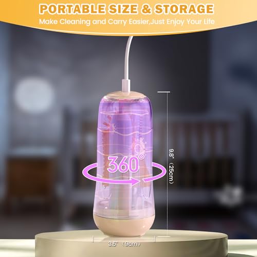 Portable Electric Bottle Brush Cleaner with Storage Box, 4-in-1 Kit - color: Yellow