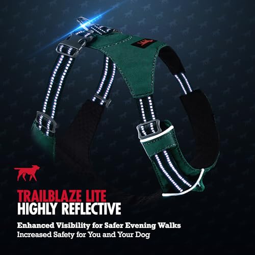 Tuff Pupper All-Day Wear Dog Harness | for Walking, Trail Running, Hiking | Front & Back Leash Clips | Reflective Trim | Easy On/Off Buckles | Lightweight Breathable | No Pull Design (XS, Teal) - color: Tropical Teal, size: X-Small
