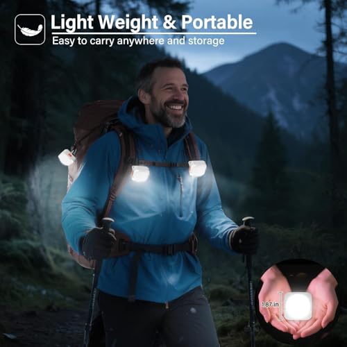 FLY2SKY 3 Pack LED Rechargeable Camping Lights Tent Lantern Mini Emergency - style: 3 Pcs White