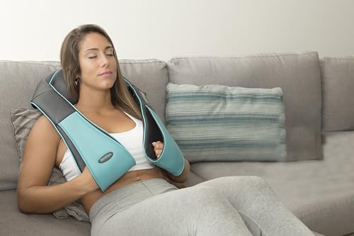 InvoSpa Shiatsu Neck and Back Massager with Heat - Deep Kneading Pillow for Massage - Electric Full Body Massager - color: Blue