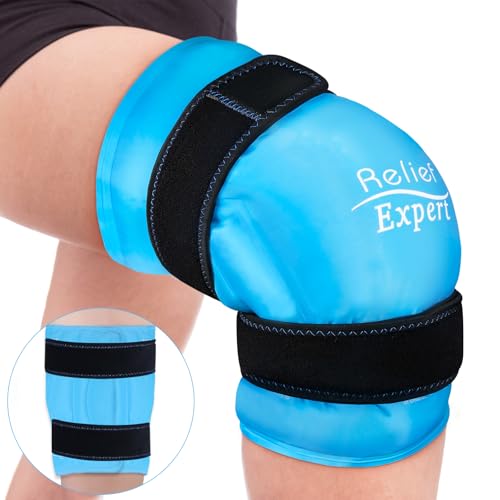 Relief Expert Knee Ice Pack Wrap Around Entire Knee, Large Ice Pack for Leg Soothing Discomfort, Reusable Ice Wraps with Cold Compress for Musclar Relaxation, Post-Workout Recovery,XXXL - size: XXXL