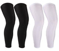 SUJAYU 2 Pairs Full Leg Compression Sleeve, Calf Compression Sleeve Women Men, Long Leg Sleeves for Basketball Running - color: Black+white, size: XX-Large