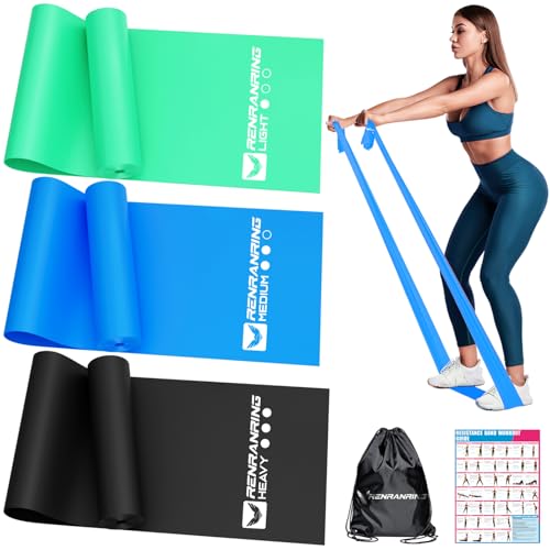 Resistance Bands Set, Exercise Bands for Physical Therapy, Pilates, Yoga - color: Green ,Blue, Black, size: 4.9FT