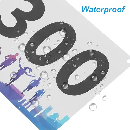 PATIKIL Tearproof Running Bib Numbers, Waterproof Race Competitor Numbers - size: 7x6 Inch, style: 201-300