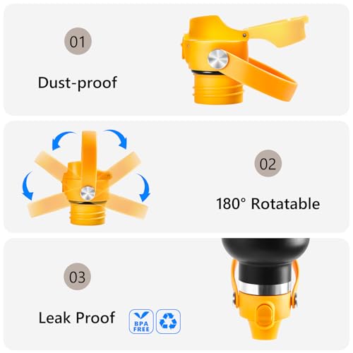 XACIOA Replacement Flip Lid for Hydro Flask Standard Mouth Bottle - color: Yellow