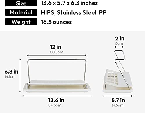 carrotez Bottle Drying Rack with Drain Tray, White - color: White