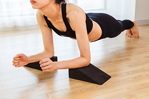 StrongTek Yoga Wedge Blocks, Soft EVA Foam, Set of 2 with Carry Bag
