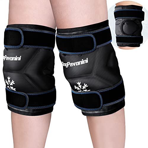 KingPavonini XXL Knee Ice Pack Wrap Around Entire Knee, 2 Packs, Black - style: Black
