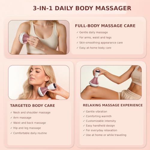 Lymphatic Drainage Massager, Anti-Cellulite Massage Tool, Pink