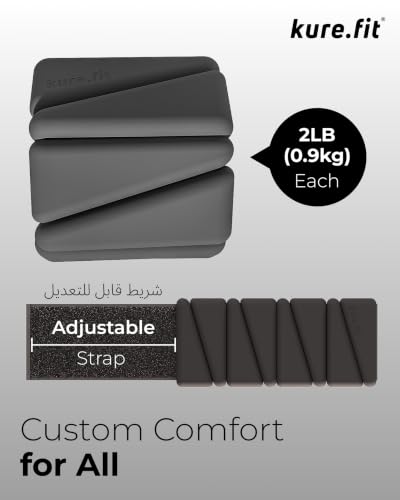 Pilates Wrist & Ankle Weights | Adjustable Weighted Bangles | 1/2/3LB Each - color: Black, size: 2 LB