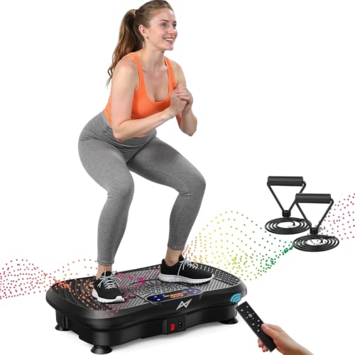 AXV Vibration Plate Exercise Machine Fitness Platform Body Vibrating Board - color: SLIM.BLACK