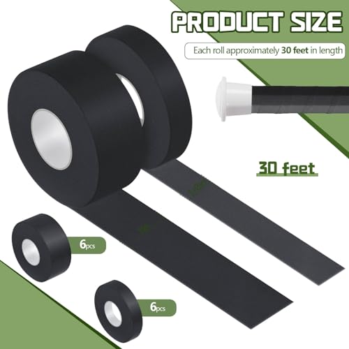 Gemscream 30 ft Lacrosse Stick Tape 1 Inch 1/2 Inch - color: Black