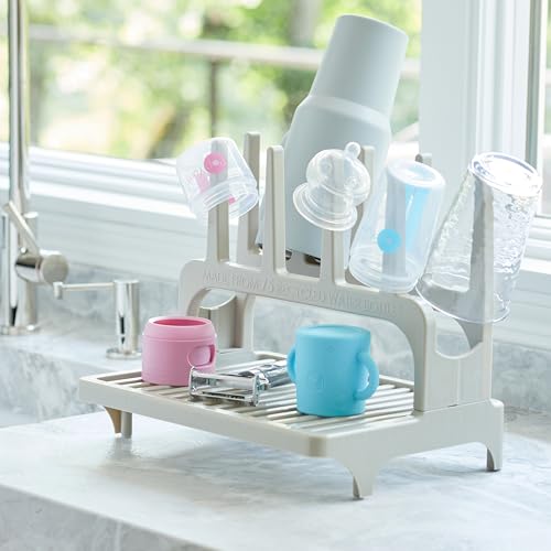 PopYum Gray Space Saving Drying Rack from 100% Recycled Bottles - color: Gray