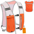 Running Vest Hydration Backpack for Men Women, Lightweight Breathable Hydration Packs, Adjustable Chest Straps Daypack, Reflective Water Running Vest for Marathon, Trail, Hiking, Cycling - color: Orange