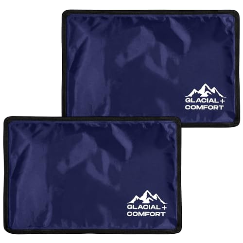 Glacial Comfort Gel Ice Pack for Back Pain - (12" x 8") Reusable Cold Pads for Hip, Knee, Shoulder Injuries, Muscle Strains, Migraine & Postpartum Recovery with Flex Technology - After Surgery. - size: Medium (12" x 8")