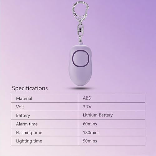 Personal Safety Alarm for Women,2Pack 130dB Self Defense Keychain - color: Green+Purple