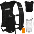 Running Vest Hydration Backpack for Men Women, Lightweight Breathable Hydration Packs, Adjustable Chest Straps Daypack, Reflective Water Running Vest for Marathon, Trail, Hiking, Cycling - color: Black