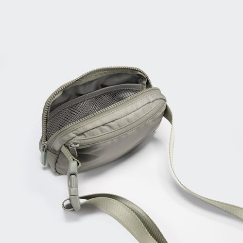 Pander Nylon Fanny Pack for Women, Two-Way Zipper Crossbody Bag - color: Grey Sage