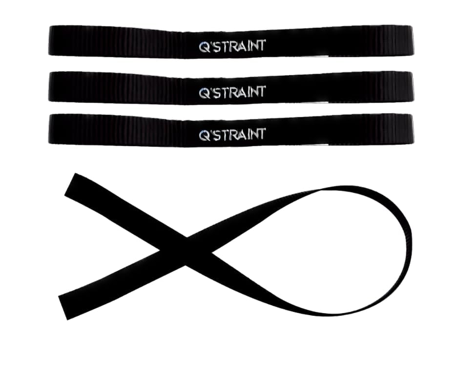 Q'Straint Q5-7584-L18 Webbing Loop Strap 18 Inch Length – Pack of 4, Black, Heavy-Duty Tie-Down Accessory Compatible with Wheelchair and Mobility Transport Systems