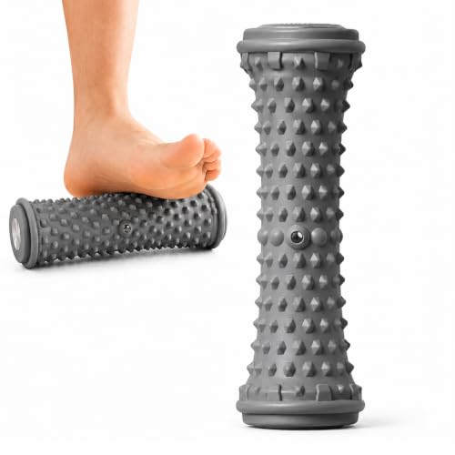 Foot Massager Roller Tool Plantar Fascia Massage Roller Textured Foot Care Arch Muscle Rolling Tool Home Office Use - color: Grey
