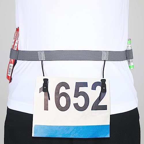 JOVITEC 2 Pack Race Number Belt with 6 Gel Loops(Black and Dark Gray) - color: Black and Dark Gray