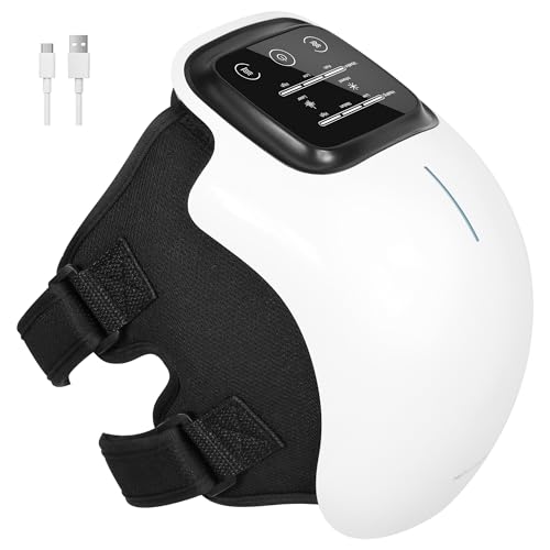 Medcursor Knee Massager, Cordless Heated Knee Massager with 3 Heating Levels, 3 Vibration Modes, LED Screen & Adjustable Straps, Massage with Heat for Relief