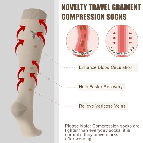 Skicuff 2 Pairs Travel Compression Socks for Men and Women - color: Classic