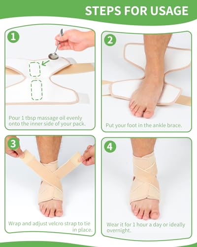 Castor Oil Pack Wrap For Foot Ankle Wrap Foot Wrap For Plantar Fasciitis Relief Foot Pain Relief,Adjustable Breathable Compression Ankle Support,Beige,Size M,Castor Oil Not Included,1 Per Pack - size: Medium