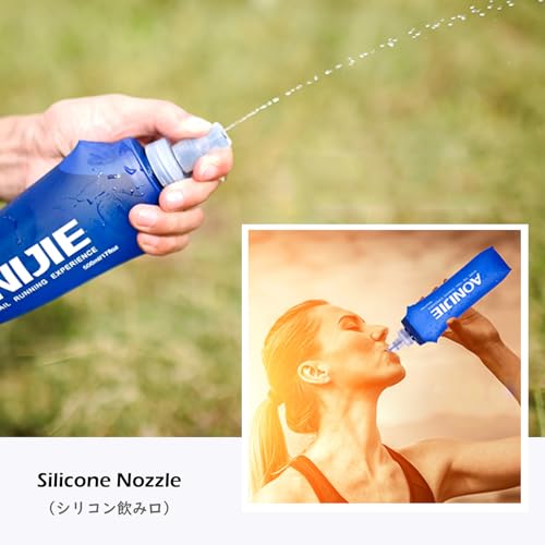 TRIWONDER TPU Soft Folding Water Bottles BPA-Free Collapsible Flask for Hydration Pack - Ideal for Running Hiking Cycling Climbing (500ml/16.9oz - Pack of 2) - color: 500ml/16.9oz - Pack of 2
