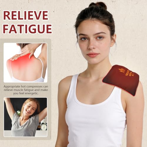 FOMIYES Microwavable Neck Shoulder Heating Pad with Mineral Sea Salt Portable Heated Neck Warmer and Waist Wrap for Muscle Relaxation and Stress Relief