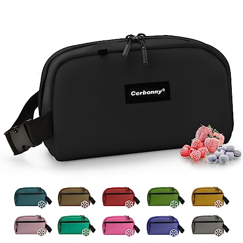 Cerbonny Small Cooler Bag,Freezable Lunch Bag,Built-in ice pack - color: Black
