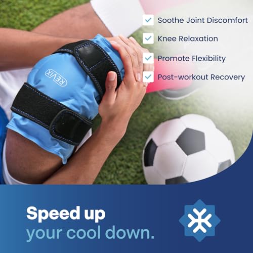 REVIX Knee Ice Pack Wrap for Pain Relief, Reusable Gel Cold Compress, Blue - style: Blue-1 Pack