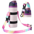 EasyAcc Water Bottle Holder Strap Sling, for Owala FreeSip 24 32 40 oz, Hydro Flask, Cirkul, Yeti, Stanley Flip, Universal Water Bottles, with Carabiner, for Walking Curise Travel (Bottle Excluded) - color: Rainbow