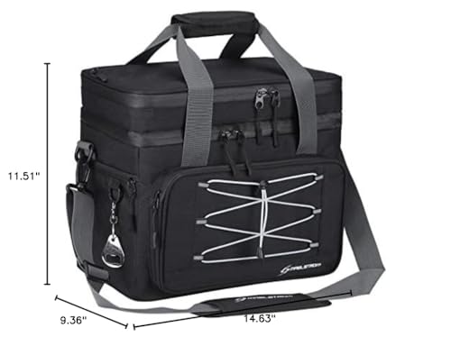 Maelstrom 24/30/60 Can Soft Cooler Bag, Double Deck Portable Ice Chest - color: Black, size: 30 Can