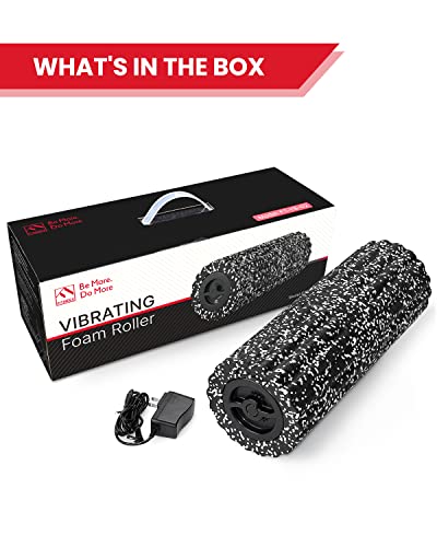 FITINDEX Vibrating Foam Roller for Exercise,4 Vibration Speeds,Rechargeable - color: Black