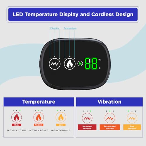 Heated Shoulder Wrap - Cordless Heating Pad Massager With Vibration, 3 Heating and Speed Adjustable Settings, Wearable Brace (2)
