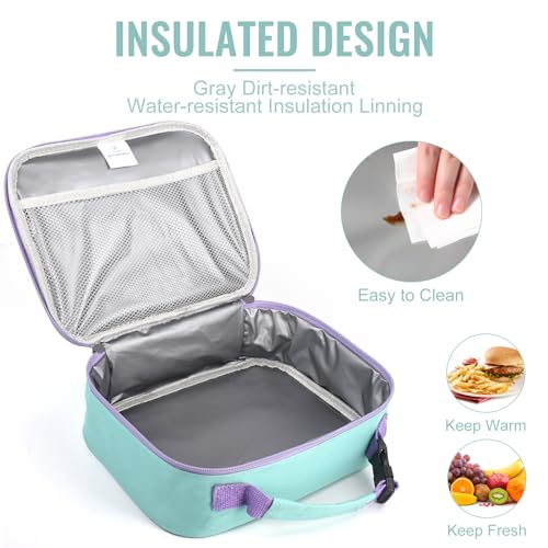 Genteen Kids Insulated Lunch Box for Boys Girls,2 Packs,Back to School - color: B-2pk Blue+Light Green