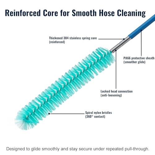 CPAP Cleaning Kit for Hose and Mask, Dual-Ended Hose Cleaner Brush for 22mm & 15mm Tubing, Collapsible Wash Basin, 2 Detail Brushes, Hook & Storage Bag, CPAP Cleaning Supplies - color: Pro