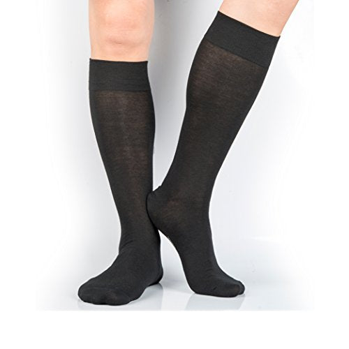 3 Pairs Men's Knee-High Dress Socks - color: Black - 3 Pairs, size: 4-10 Tall