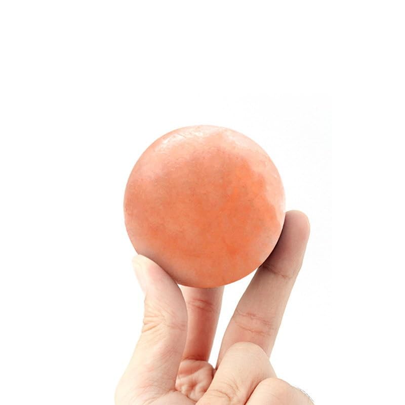 2 Pcs Ball Himalayan Salt Massage Stones Hot Massage Cold Massage Stones Set Warm Rocks Kit for Facial SPA1.97IN - size: BALL SHAPE