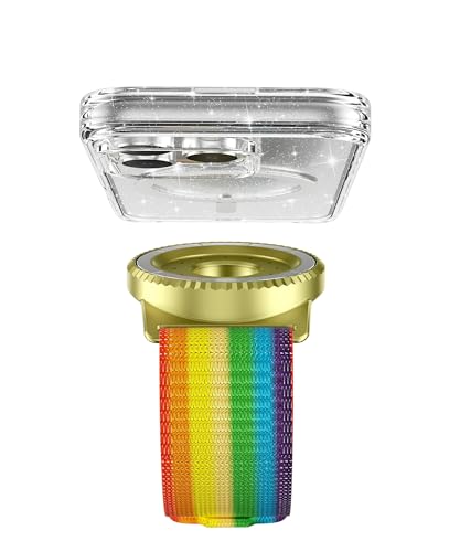 BAISRKE Magnetic Running Armband for MagSafe Case - 360° Rotatable Phone Grip with Adjustable Scent Compartment & Detachable Lanyard Compatible iPhone/Android (Rainbow & Gold) - color: Rainbow&Gold, size: Regular (fits Wrist/Armband up to 9")