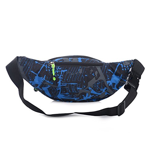 AIBEARTY Kids Fanny Pack Boys Small Camouflage Waist Pack Belt Waist Bag Pack Pouch with Adjustable Strap for Children Sport Running, Camping, Trip - color: X Blue