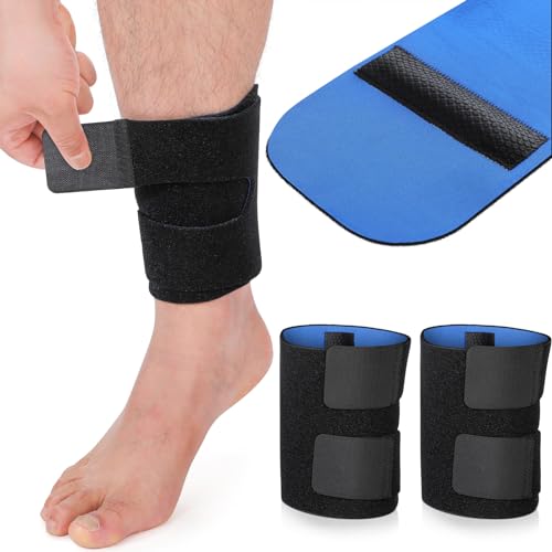 Threlaco 2 Pcs Shin Splint Compression Wrap Adjustable Brace for Pain