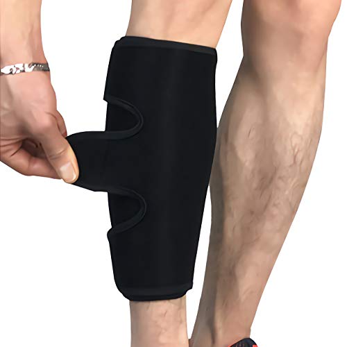 Calf Brace, Shin Splint Compression Sleeve (1 Pair) for Swelling, Edema, Hiking, Training, Adjustable Calf Support, Shin Brace for Men and Women - size: Large