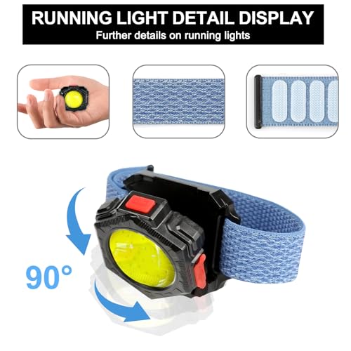 2-in-1 Running Light Set, 300 Lumens COB Fanny Pack & Wrist Lights, 4 Modes 120°Wide Flood, Rechargeable Hands-Free LED Lights, IPX5 Waterproof for Night Running, Camping, Hiking